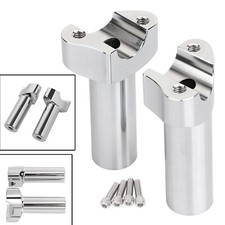 Chrome 4" Straight Handlebar Risers For Harley 1" Bar Dyna Sportster XL 883 1200