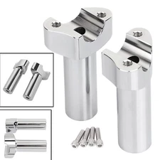 Chrome 4" Straight Handlebar Risers For Harley 1" Bar Dyna Sportster XL 883 1200