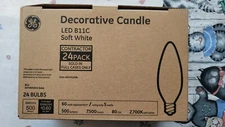 Brand New GE LED B11C Soft White Candelabra Base Bulbs 24 Pack 500 Lumens 2700K