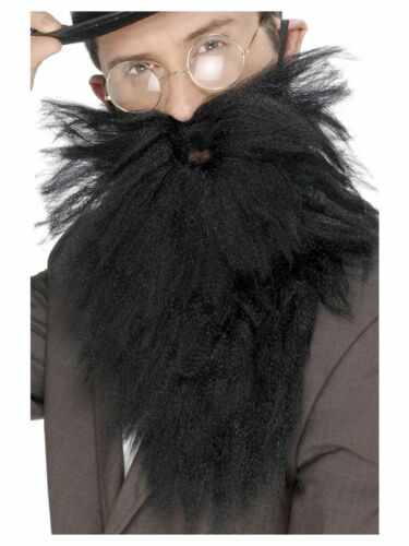 Mens Long Fancy Dress Beard Black Gents Bierd by Smiffys