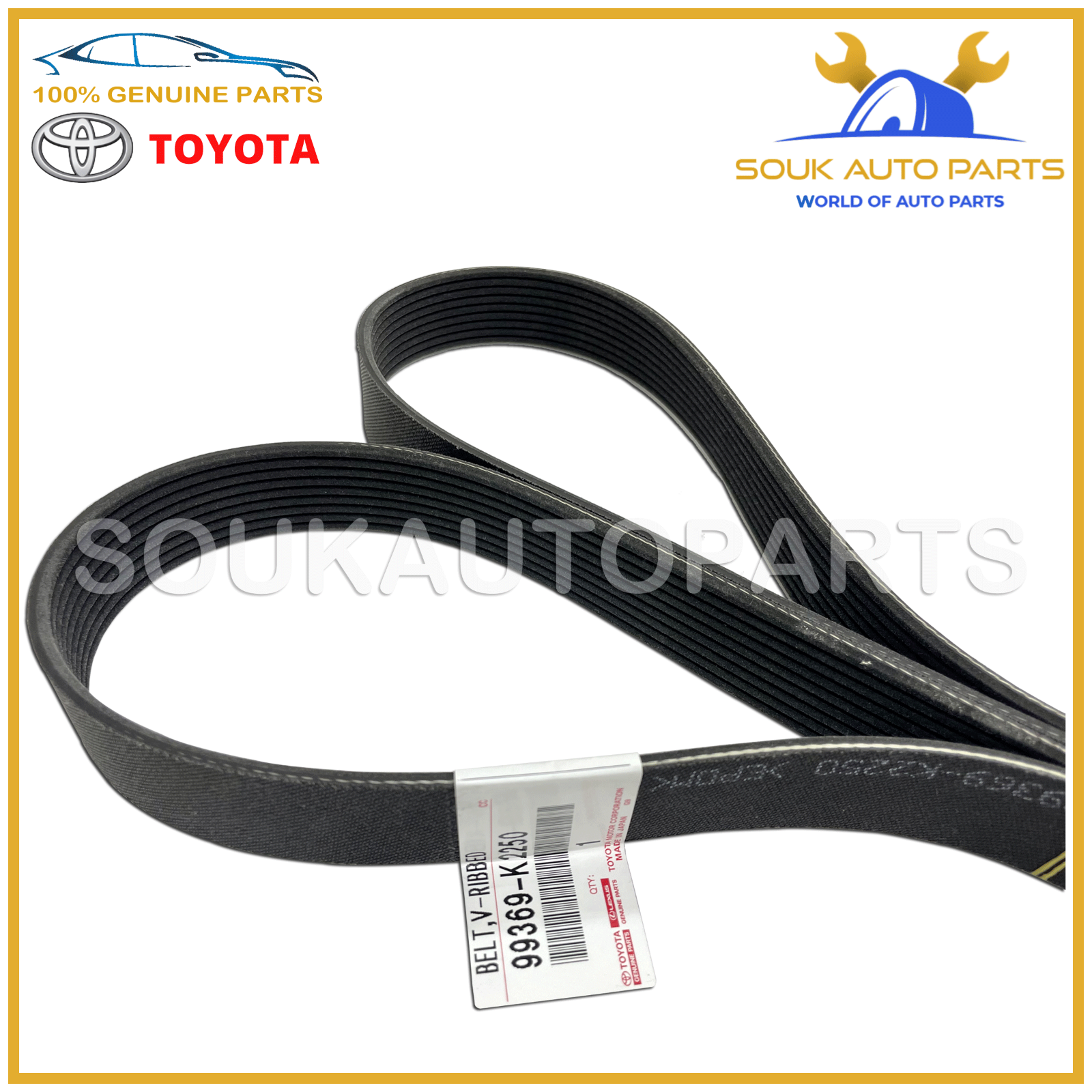 99369-K2250 Genuine Toyota BELT, V(FOR FAN & ALTERNATOR) 99369 