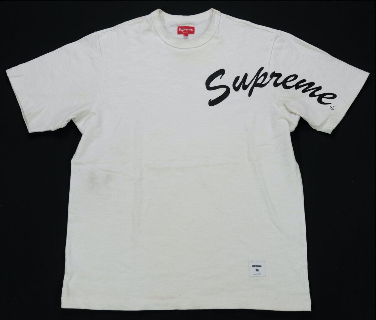 Rare SUPREME FW20 2020 Shoulder Arc Spell Out T Shirt Rare SUPREME FW20 2020 Shoulder Arc Spell Out T Shirt