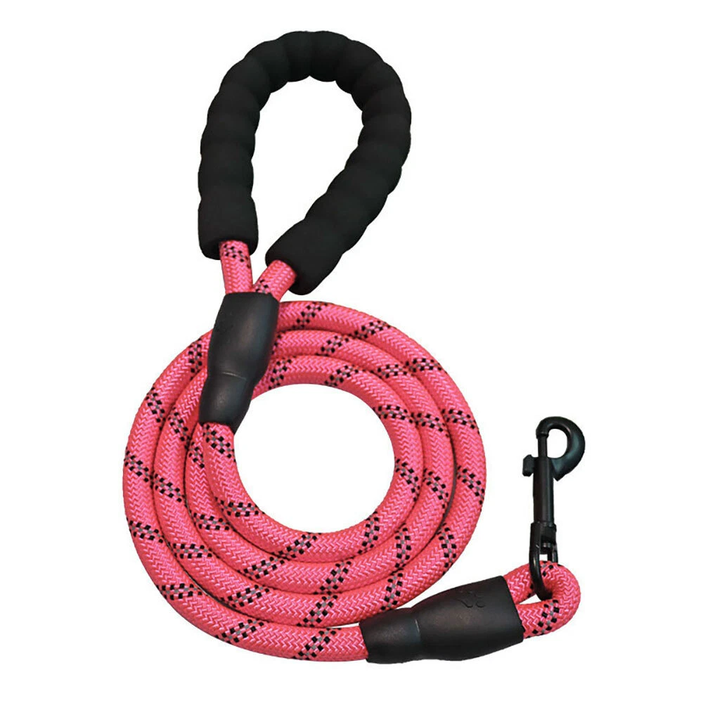 10FT Large Pet Rope Dog Leash Heavy Duty Reflective Nylon Leads w/ Comfy Handle