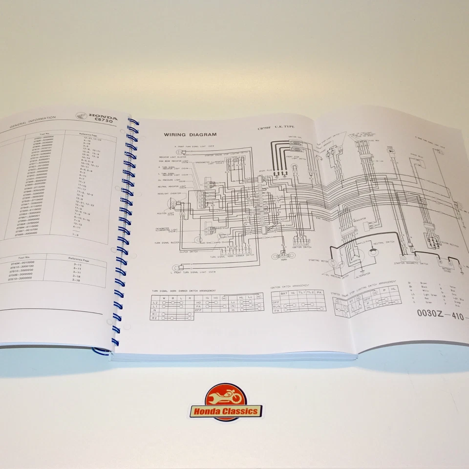 Honda CB750F2 CB750K7 Fabbrica Officina Shop Manuale Libro Riproduzione HWM045 - Immagine 2 di 4