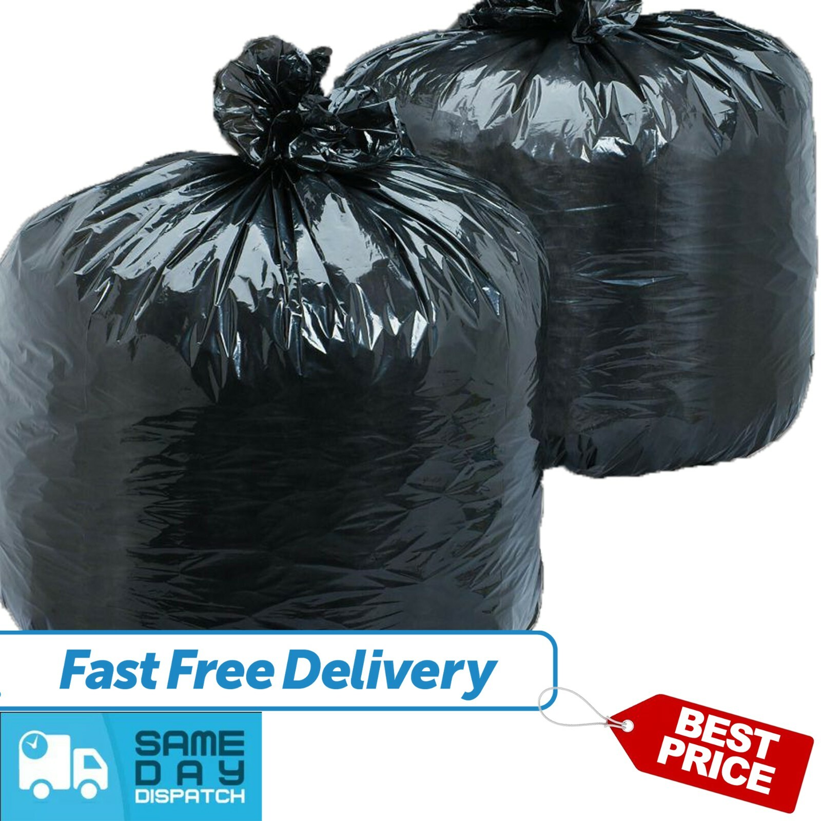 200G Extra Strong Black Bin Liners Rubbish Bags Waste Refuse Sacks