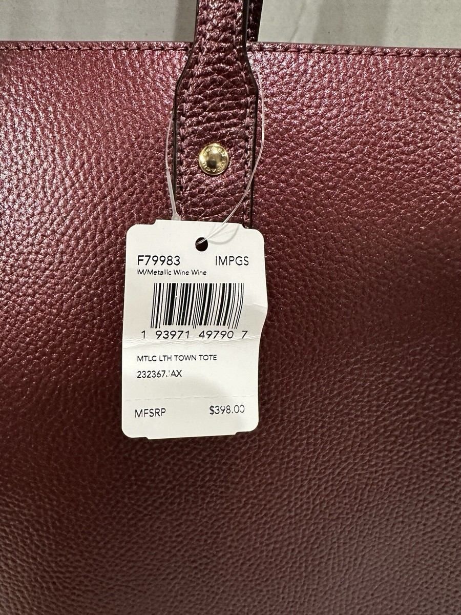 Coach Town Tote Computer Bag Metallic Wine F79983 | eBay