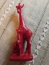 Mold-A-Rama Red Giraffe w/ Baby Brookfield Zoo Chicago Illinois Collectible Toy