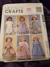Uncut McCalls Pattern 2609 Doll Clothes Dress Cloak Pants Set PJ'S for 18" Doll