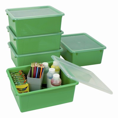 Letter Size Deep Storage Tray   Organizer Bin with Non-Snap Lid for Classroom...