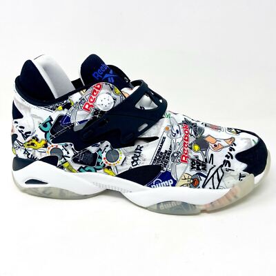 Reebok Pump Court Stricker City Graffiti Black White Mens Shoes