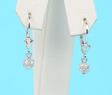 925 Sterling Silver Womens CZ Ball Dangle Earrings