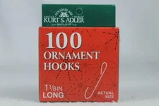 100 Ornament Hooks- By Kurt Adler #J7786 1 1/8" long NEW In Box!
