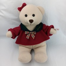 Commonwealth Toys Josephine Bear Tan Fleece Red Jacket 14 inch Stuffed Plush