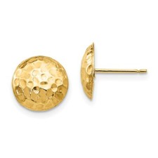 Madi K Kid's Earrings 14K Yellow Gold Puffed Round Post Button, 9 mm