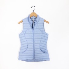 Lululemon Pack It Down Vest Gilet Bodywarmer Jacket Blue Linen- Uk 8 Us 4