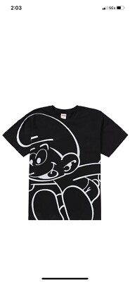 New Supreme Smurfs Tee Size Large Black/White Authentic | eBay