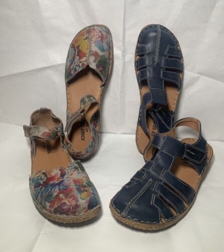 Lot Of 2 JOSEF SEIBEL Women’s US8 Closed Toe Stitch Fisherman Sandal Shoes EU39