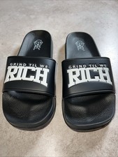 Grind Til We Rich Men  s Size 12 Slides