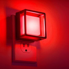 Plug In Night Light 2 Pack LED Dusk to Dawn Sensor Adjustable Brightness Red