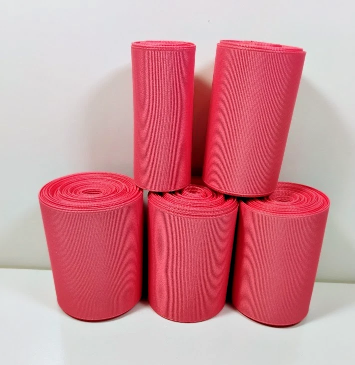 Cinta de grosgrain rosa sandía 3" de ancho x 15+ yardas poliéster marca Schiff Foto 3 de 3