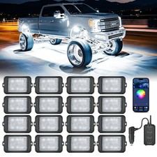 MICTUNING C3 Ultra-bright RGBW LED Rock Lights 16 Pods Wireless Underglow Kit