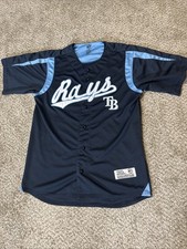 Tampa Bay Rays Jersey Men’s Medium Retro Throwback Navy Blue MLB Dynasty Series