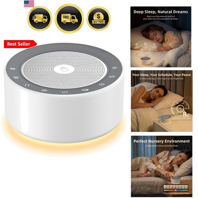 #ad Noise Machine Soft Non Glare Nursery Lamp 30 Soothing Sounds 8 Color Ligh... $58.99