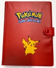 Vintage RED Pokemon Card Binder Pikachu 30 Pages for 120 Cards Excellent