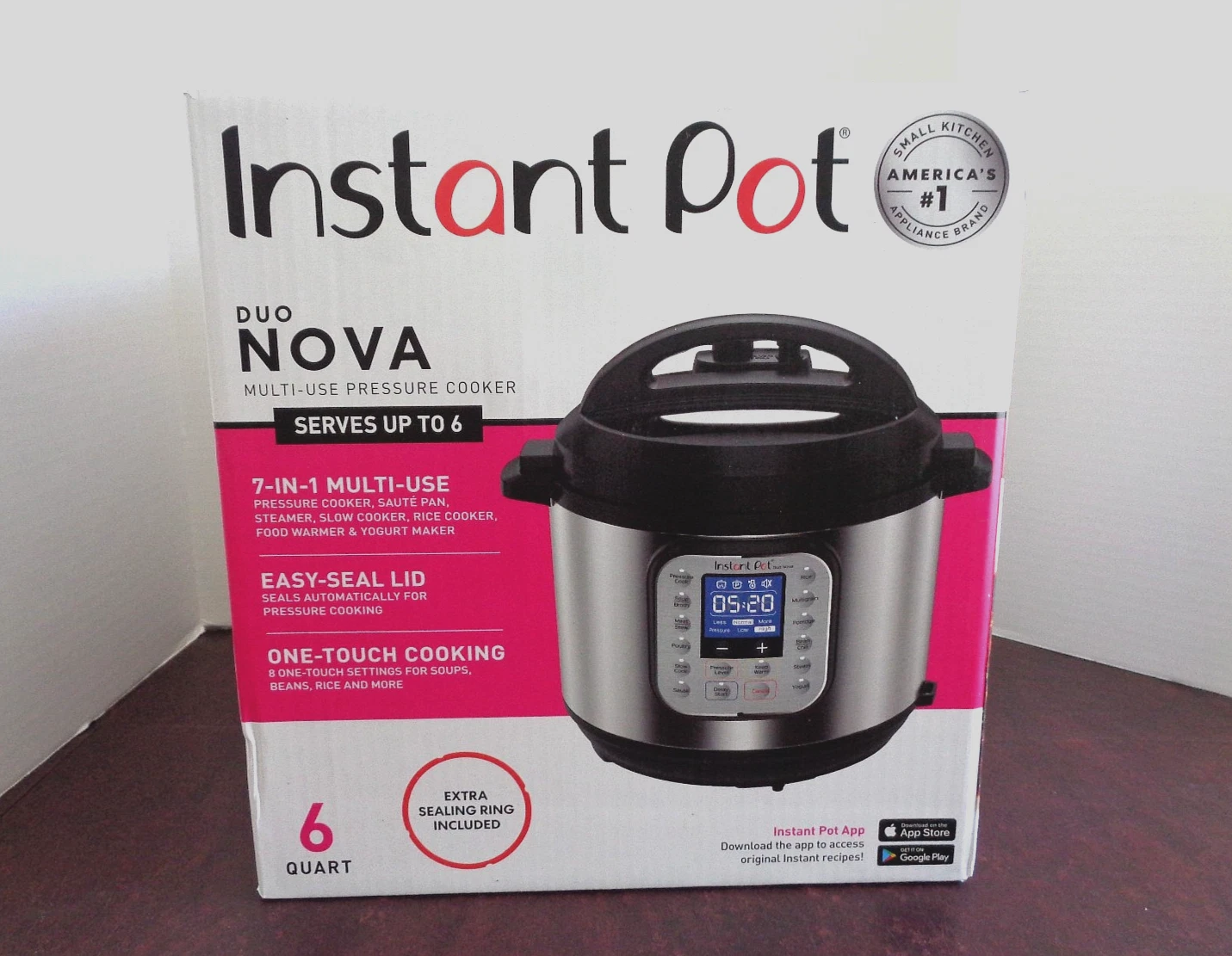 Instant Pot DuoNova 60/7-In-1 Multi-Use 6 Qt Pressure Cooker Slow Cooker Steamer