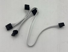 White Sleeved 12VHPWR 16-pin to 3x 8-pin PCIe 5.0 GPU Power Extension Cable ...