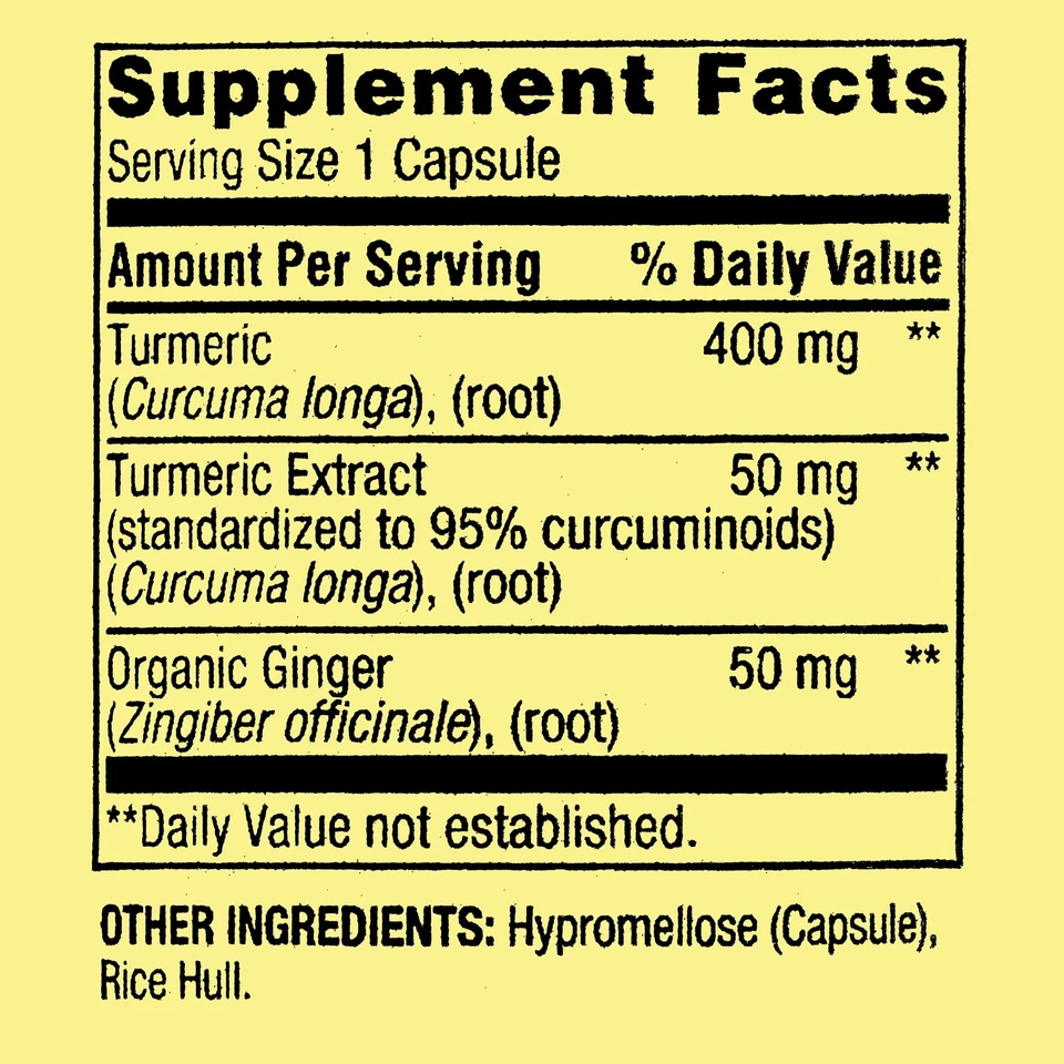 SV Turmeric Curcumin 500mg 45ct - Image 2 of 4