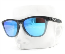Oakley Frogskins Sunglasses Matte Black Blue Prizm Sapphire OO9284-1955 w/Pouch