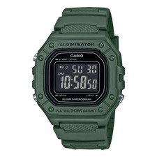 Orologio CASIO ILLUMINATOR W-218H-3BVEF Silicone Verde Chrono Sveglia Sub 50mt