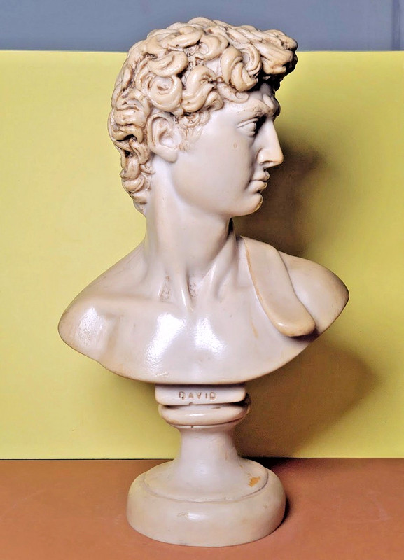 Michelangelo's David - Vintage 12.5" Bust/Statue - Stone - 6 lbs