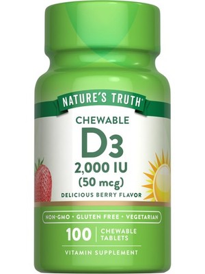 Nature's Truth Chewable Vitamin D3 2,000 IU | 100 100 Count (Pack of 1)