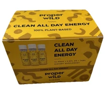 12 Bottles Proper Wild Energy Drink Shots Vegan Natural 2.5oz Ginger Exp 11/26