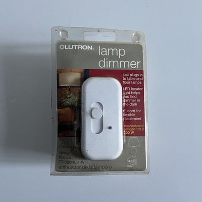 LUTRON TT-300NLH-WH Table/Floor Lamp Dimmer Switch 300W White 6-Foot Cord