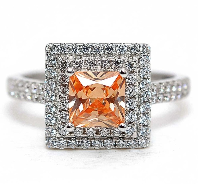1CT  Padparadscha 925 Sterling Silver Ring Sz 7 MM4-1