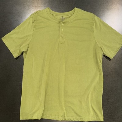 Real Essentials XL Tee Lime Green Henley