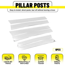 Window Pillar Post Trim Fit Honda CR-V 2007-2010 2011 Door Covers Sticker 6Pcs