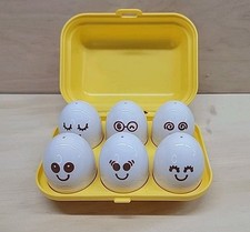 Tomy Toomies Hide Squeak Eggs Infant Matching Sorting Toys 6m Vintage 1993