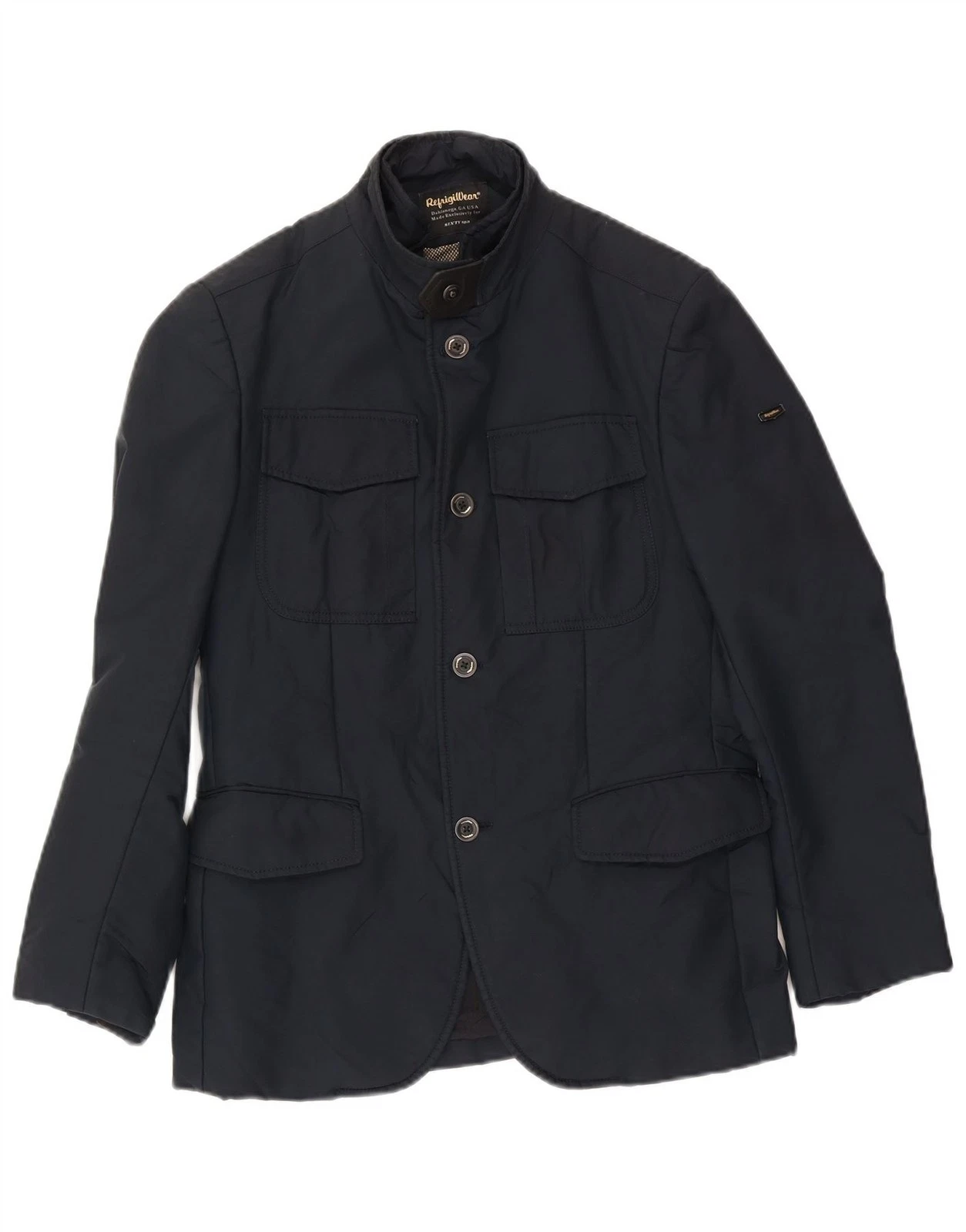 Refrigiwear Mens Blazer Windbreaker Jacket IT 48 Medium Navy Blue Nylon CY01