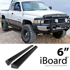 Running Board 6in Aluminum Black Fit Dodge Ram 1500 2500 3500 Club Cab 94-01