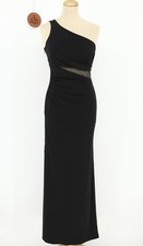 Laundry by Shelli Segal Asymmetric Mesh Gown Dress Glam Party Size 0 Side Slit