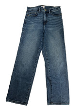 LC Lauren Conrad Jeans Womens 10 Super High Rise Straight Blue Denim