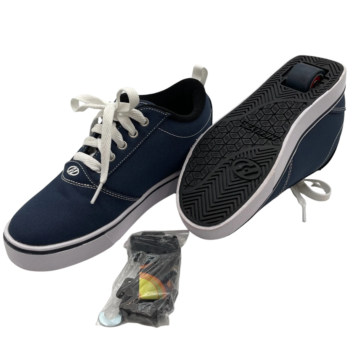 Heelys Pro 20 Blue Canvas Skate Shoes Low Top Lace Up Sneakers