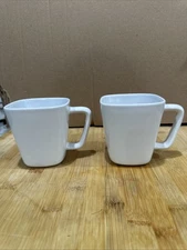Pampered Chef Simple Additions Set of 2 Oversized Coffee Cups Mugs White #1976 *