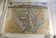Printed Map of the Netherlands: City Dokkum Netherlands 1650 Fortification's