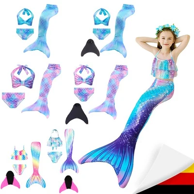 Flosse Meerjungfrauen, Kind Bikini Mermaid Meerjungfrau Monoflosse Kinder DHL - Bild 1 von 4