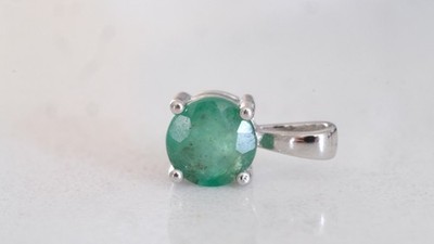 Natürlicher/erdabgebauter Brasilianischer Smaragd Anhänger Platin 1,46 Karat